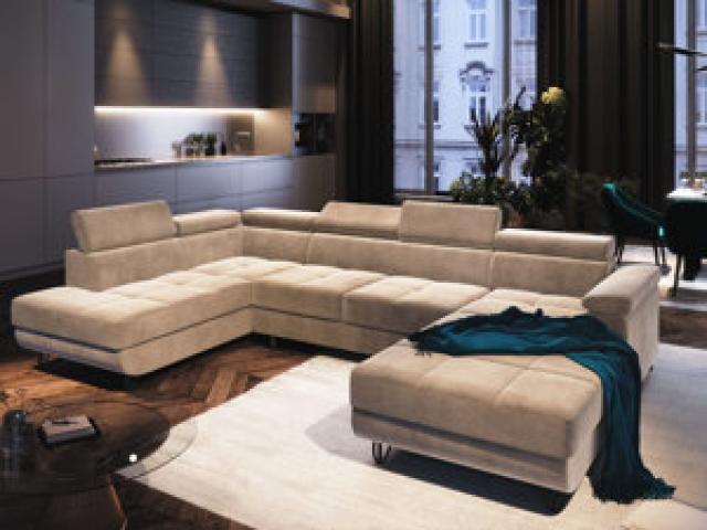 Ecksofa mit Schlaffunktion   Sofa-Form- U   Couch   Wohnzimmer - 1