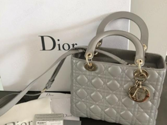 DIOR Tasche Lady mit Rechnung wNEU hellgrau Fullset - 1